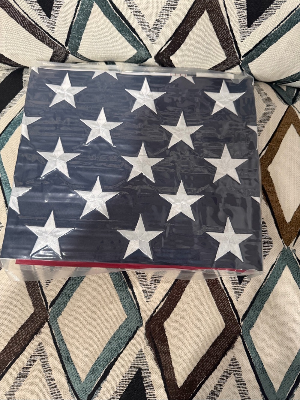 Patriotic Navy and White Star Flag - Home Accent